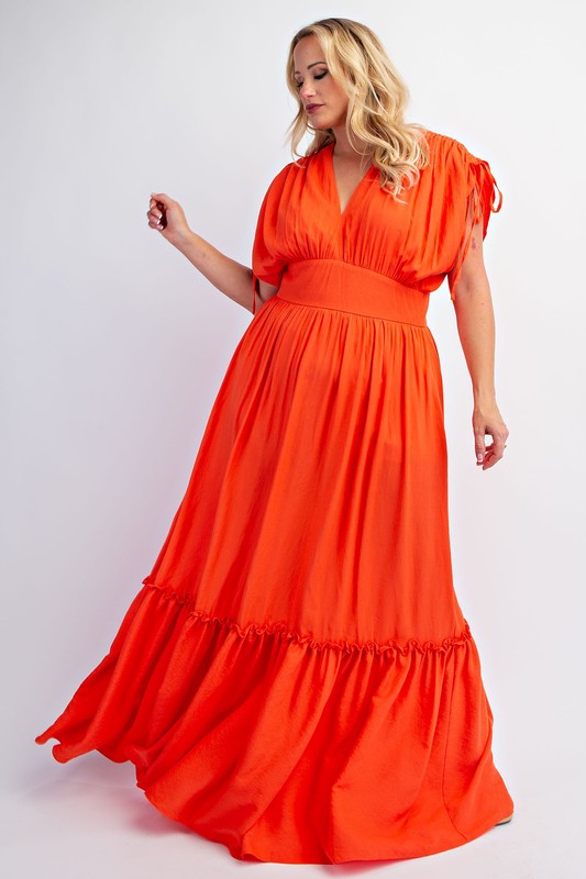 knee length dresses for ladies 2X / Coral