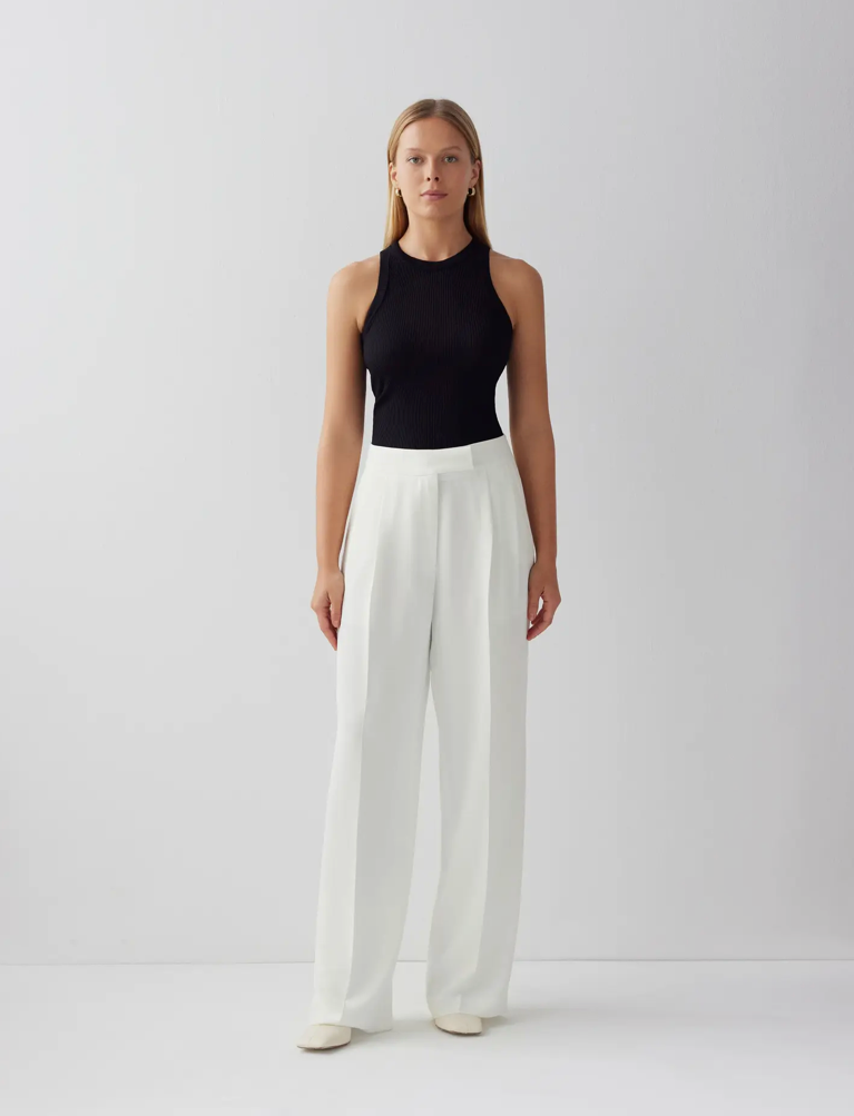 Jamie Pleated High-Waisted Trouseres