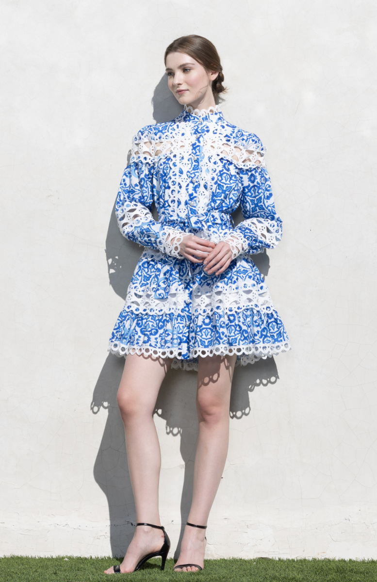 Claudia Long Sleeve Crochet Detail Lace Dress Claudia Long Sleeve Crochet Detail Lace Dress